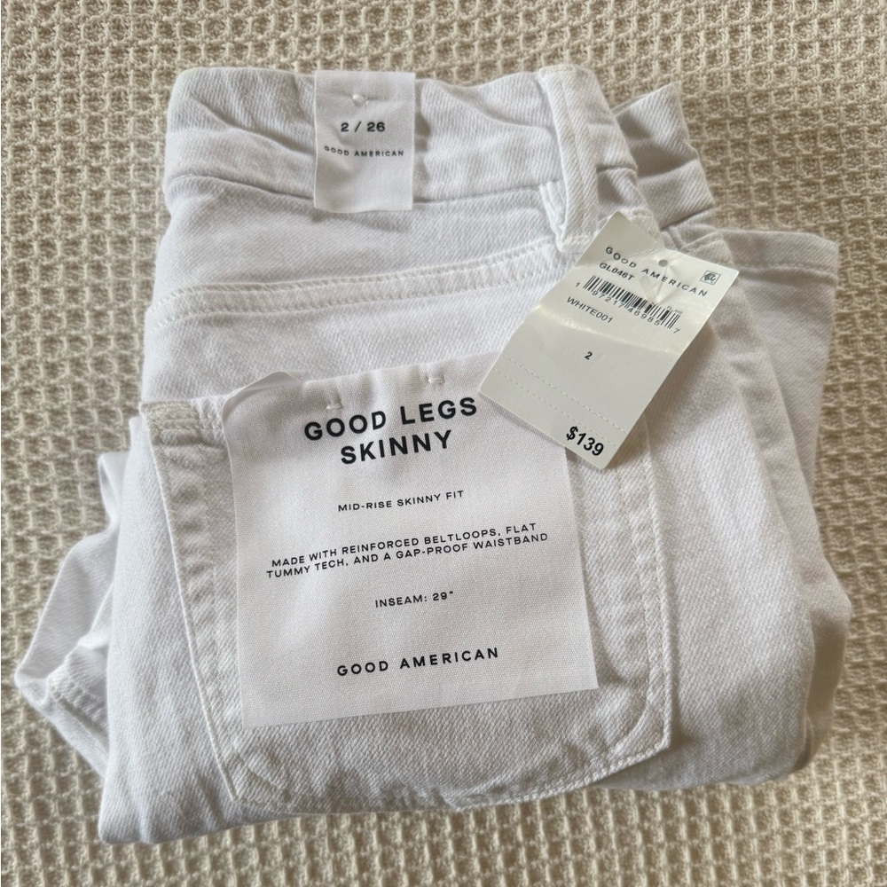 Good American White Good Legs Skinny Jeans